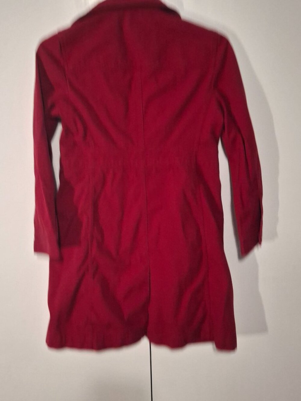 Nine & Company Size 4 Red Cotton Utility Trench Coat Long Jacket Y2K - Picture 3 of 8